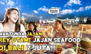 Rey Utami dan Mpok Citra Menikmati Makan Malam Mewah di Pinggir Pantai Bali