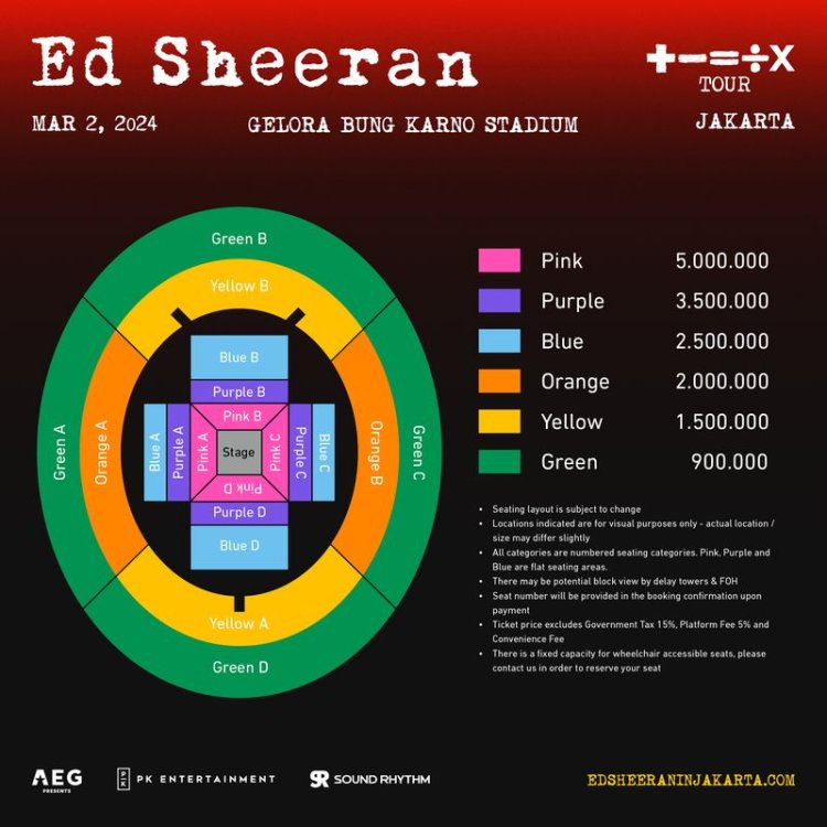 Harga Tiket dan Informasi Konser Ed Sheeran di Jakarta