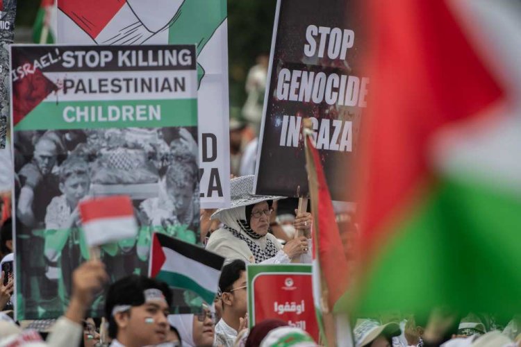 Demo di Depan Kedubes, Massa Kutuk Veto Amerika Serikat soal Gencatan di Gaza